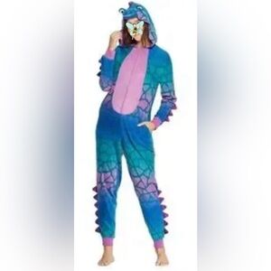WONDERSHOP DINOSAUR ADULT HOODED ONESIE PAJAMAS